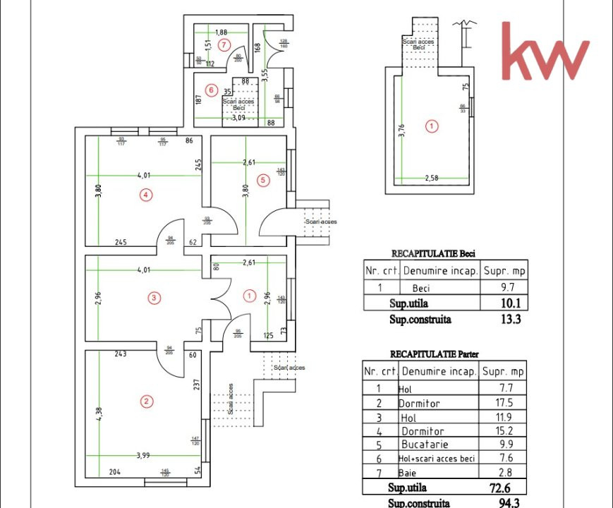 Oportunitate, teren central 324 mp, cu casa si beci